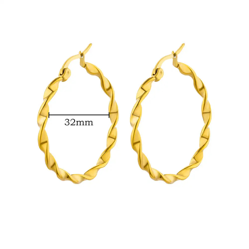 Brincos Chunky Vintage em Aço Inoxidável Dourado | NOVORA