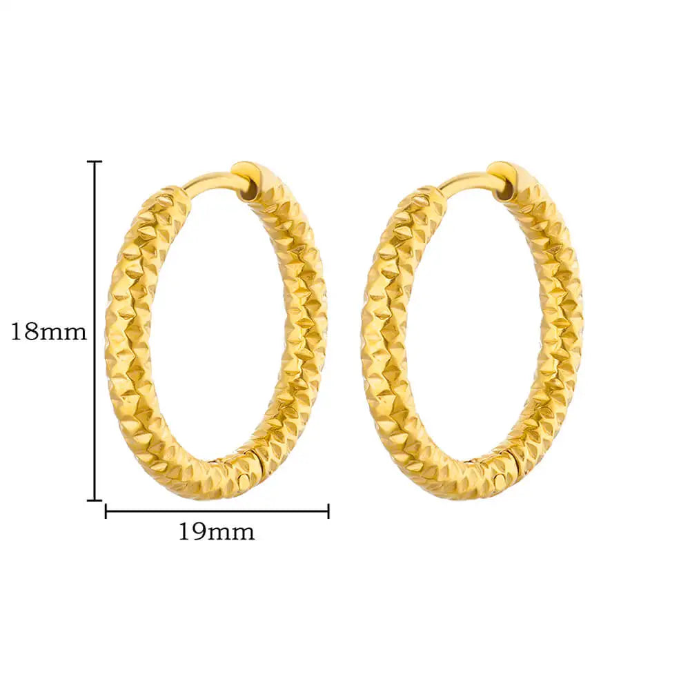 Brincos Chunky Vintage em Aço Inoxidável Dourado | NOVORA