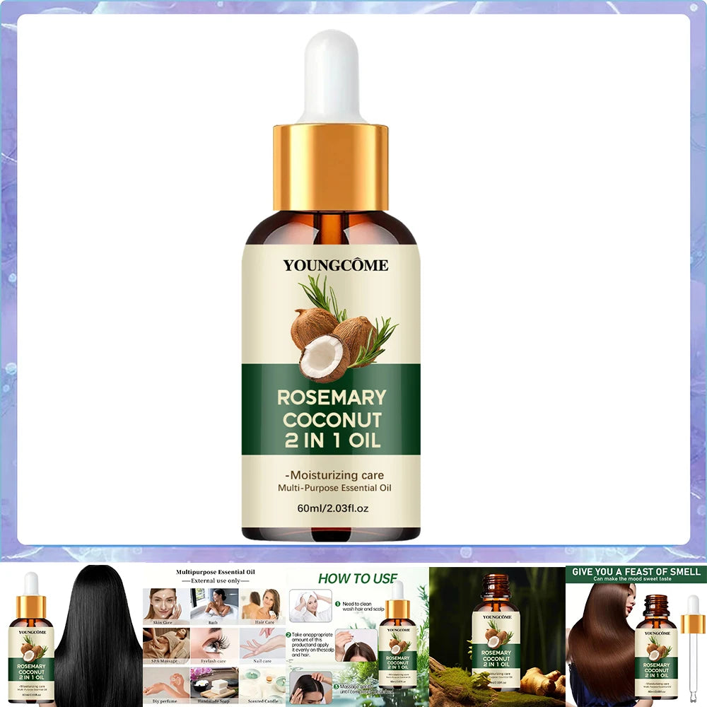 Óleo de Alecrim Premium para Crescimento Capilar | Fortalece, Nutre e Reduz a Queda | 40ml e 60ml
