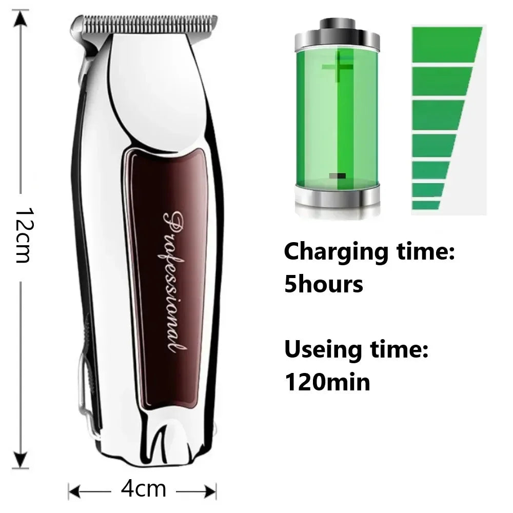 Máquina de Cortar Cabelo Profissional Kemei USB | Aparador de Barba Recarregável