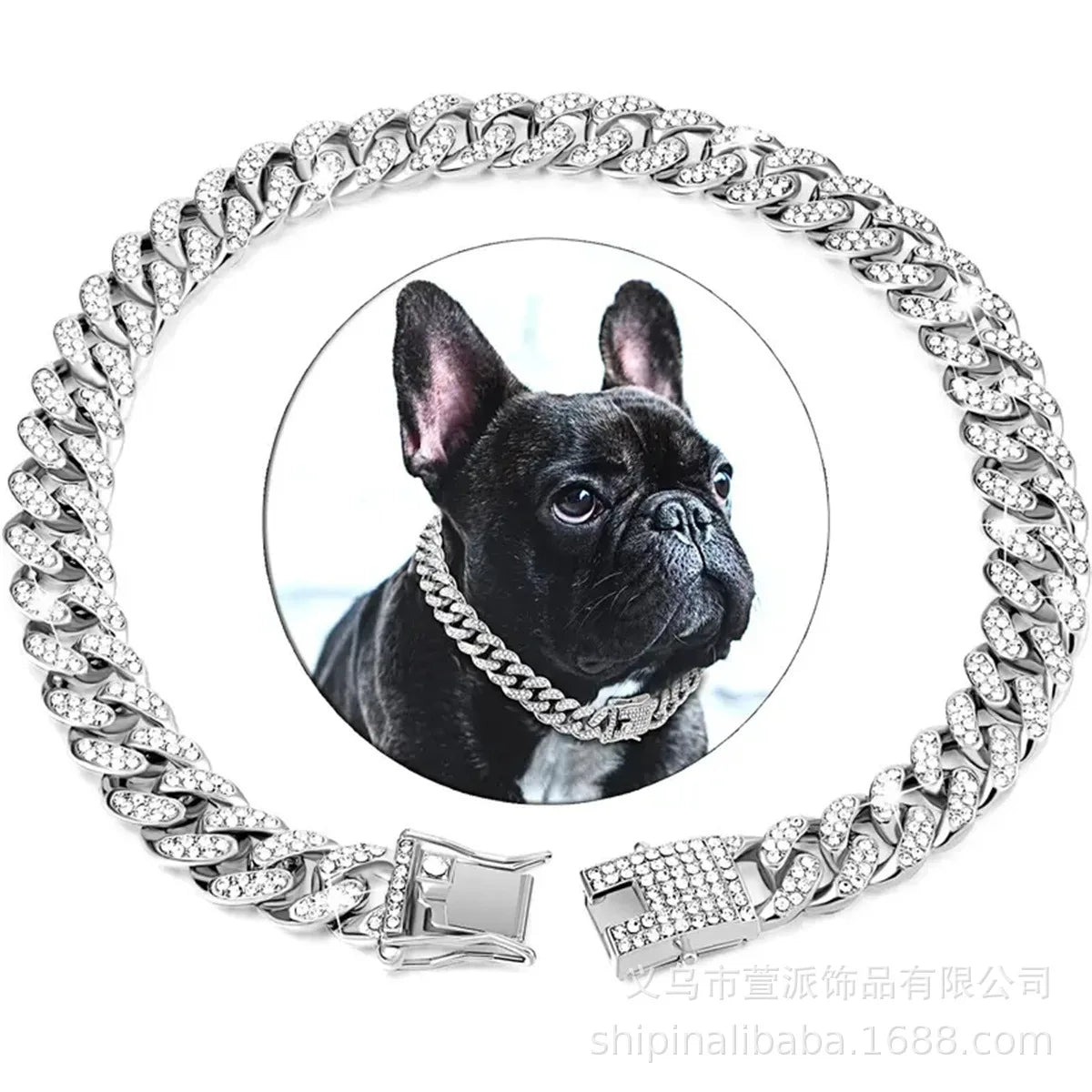 Coleira Cubana Luxo para Cães e Gatos | Corrente Premium em Liga Metálica com Fecho Seguro