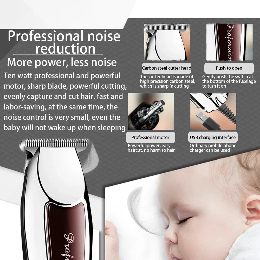 Máquina de Cortar Cabelo Profissional Kemei USB | Aparador de Barba Recarregável