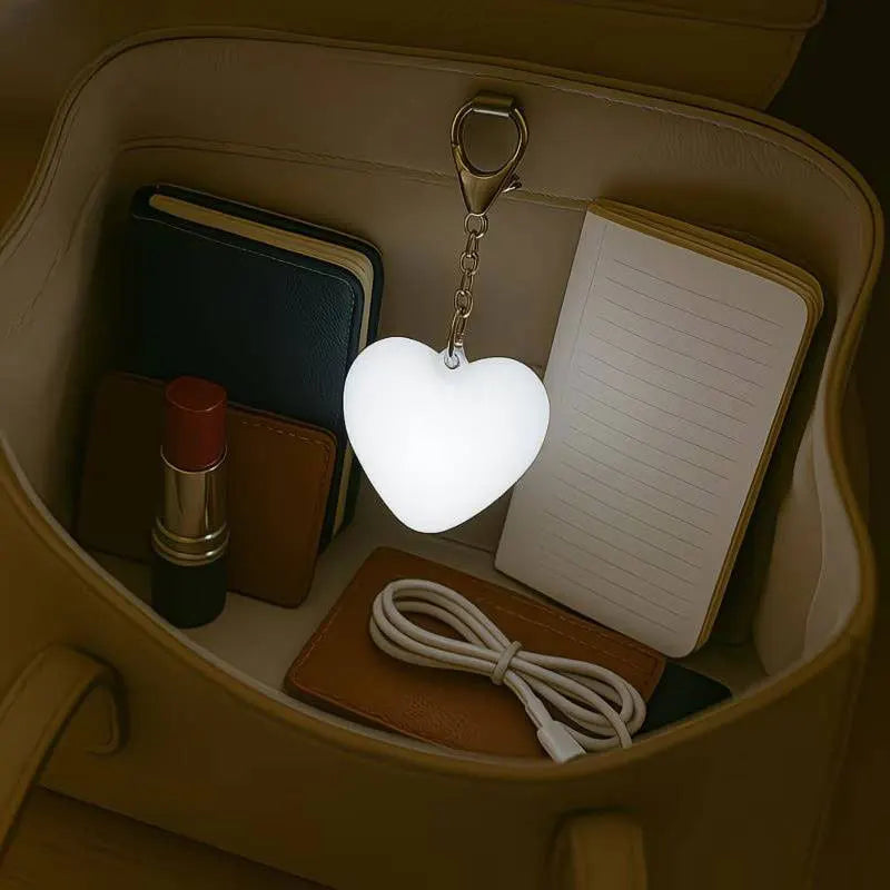 NOVORA™ HeartGlow™ Portable Handbag Light – USB Rechargeable Touch Sensor Purse Light