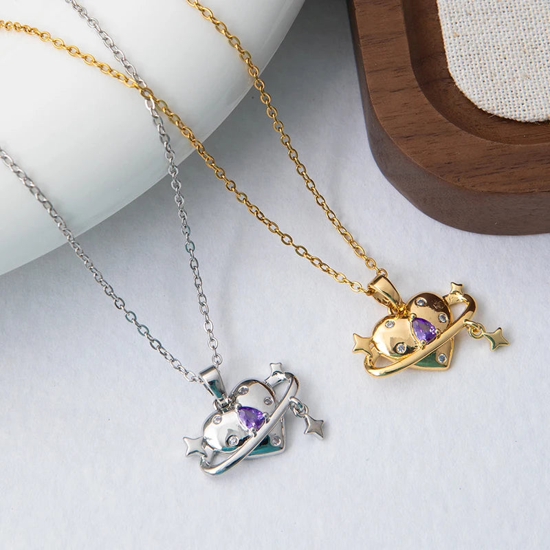 NOVORA™Necklace with Star & Crystal Pendant
