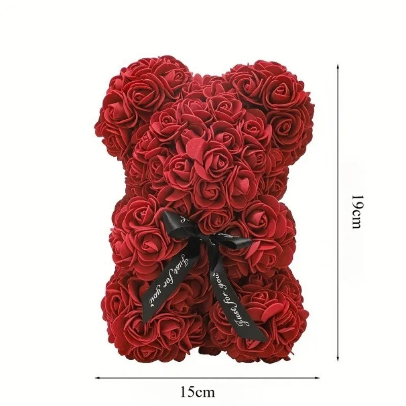 Urso de Rosas Decorativo – Presente Romântico para Dia dos Namorados, Aniversário e Casamento