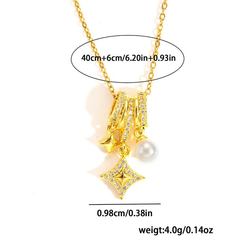 NOVORA™Necklace with Star & Crystal Pendant