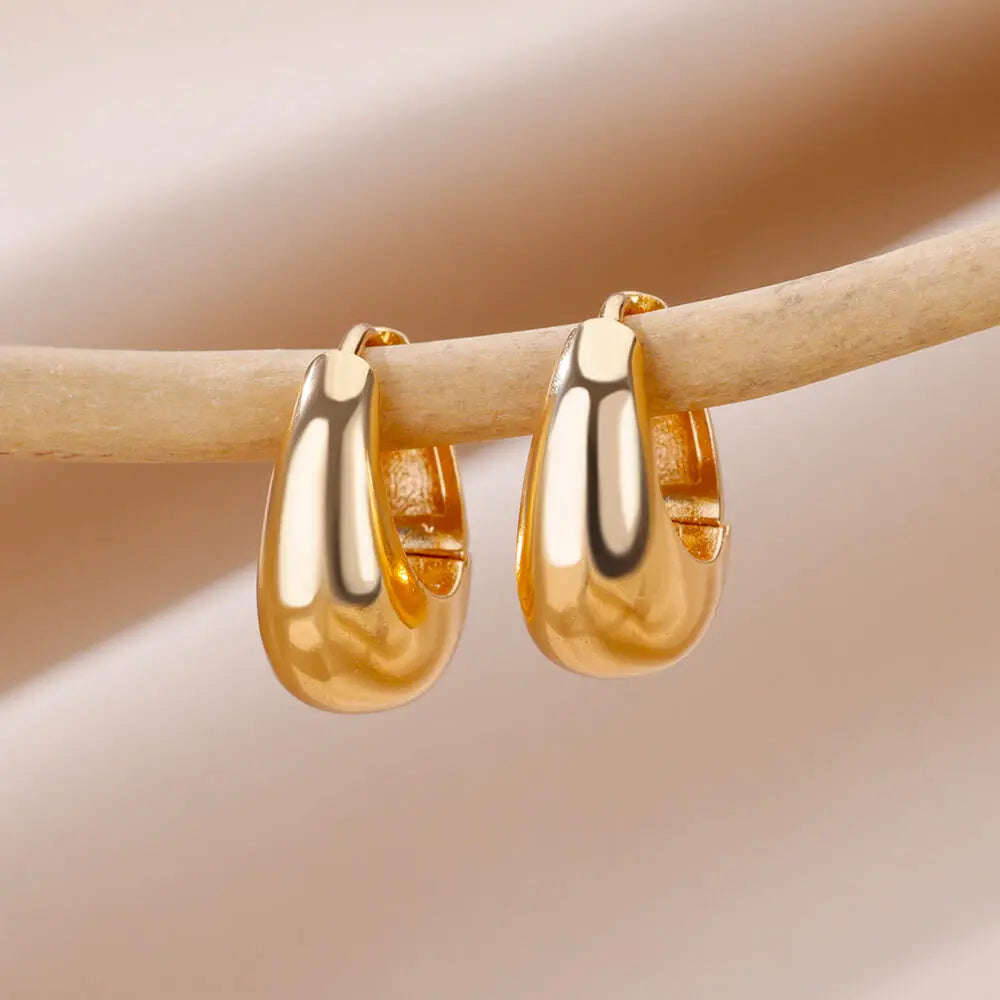 Brincos Chunky Vintage em Aço Inoxidável Dourado | NOVORA