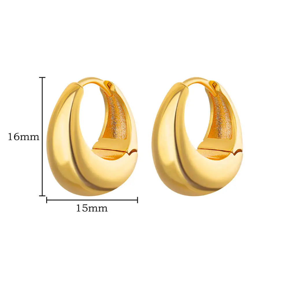 Brincos Chunky Vintage em Aço Inoxidável Dourado | NOVORA