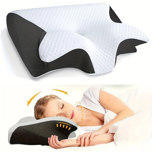 Almofada Ortopédica Ergonómica Premium | Espuma Memory Foam para Alívio das Dores Cervicais e Sono Perfeito