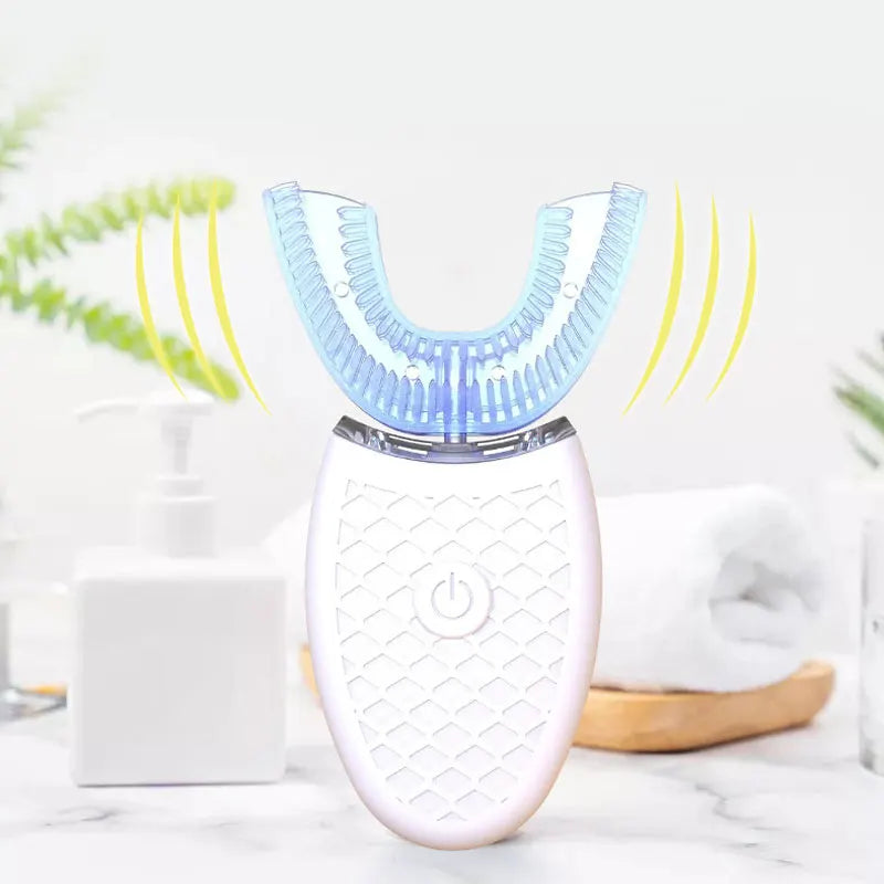 360° U-Type Sonic Electric Toothbrush | Automatic USB Rechargeable Teeth Cleaner with LED Whitening
