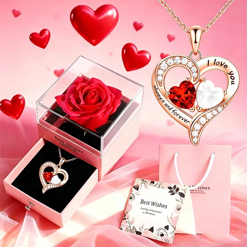Colar Amor Eterno™ com Caixa de Rosa Preservada