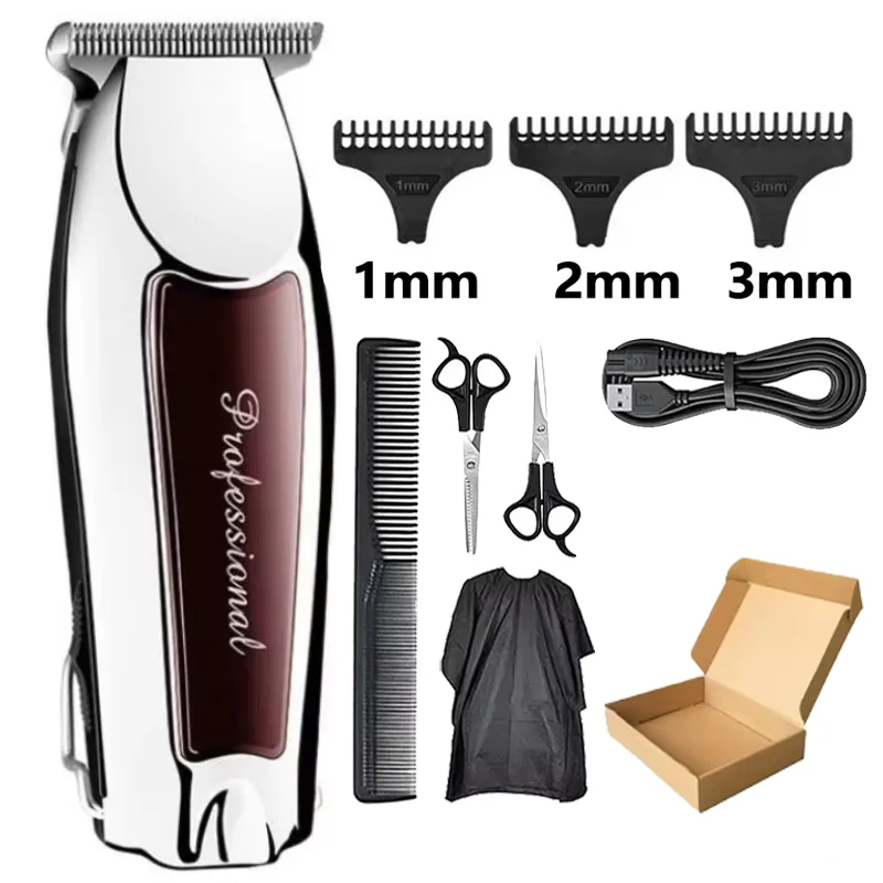Máquina de Cortar Cabelo Profissional Kemei USB | Aparador de Barba Recarregável