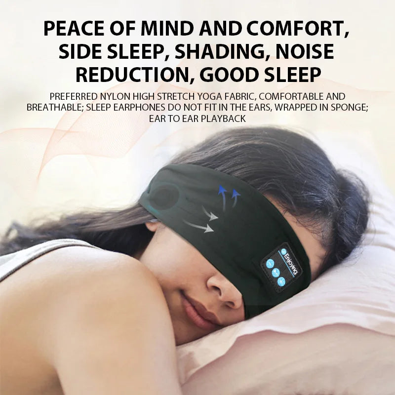Faixa Bluetooth para Dormir com Auriculares Integrados | Banda Desportiva Sem Fios para Sono, Corrida, Yoga e Relaxamento