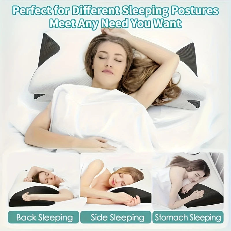 Almofada Ortopédica Ergonómica Premium | Espuma Memory Foam para Alívio das Dores Cervicais e Sono Perfeito
