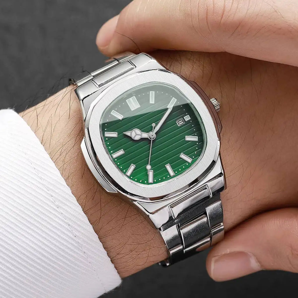 Relógio Masculino Premium Square em Aço Inoxidável | Elegância e Precisão