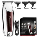 Máquina de Cortar Cabelo Profissional Kemei USB | Aparador de Barba Recarregável