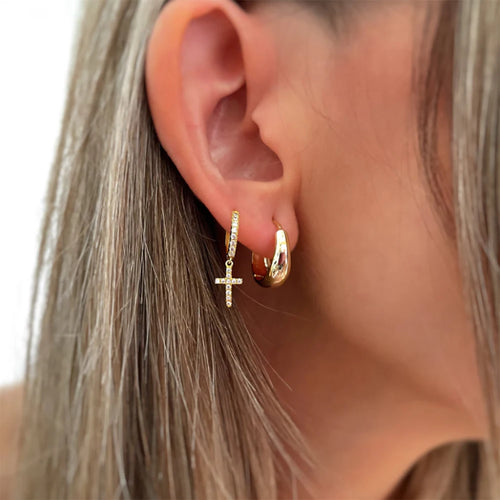 Brincos Chunky Vintage em Aço Inoxidável Dourado | NOVORA
